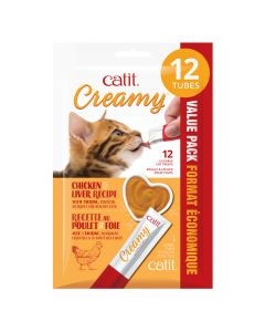 Catit Creamy Chicken Liver Lickable Cat Treats [12x15g]