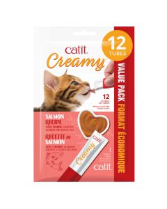 Catit Creamy Salmon Lickable Cat Treats [12x15g]
