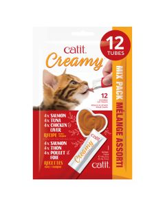 Catit Creamy Mix Pack Lickable Cat Treats [12x15g]