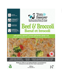 Tom & Sawyer Beef & Broccoli Gently-Cooked Dog Food, 454g