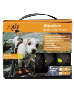 All For Paws Outdoor All Road Boots, Green, 4pk,  2.3" -Medium