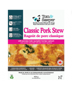 Tom & Sawyer Classic Pork Stew Gently-Cooked Dog Food, 454g