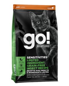 Go! Solutions Sensitivities Limited Ingredient Grain-Free Insect Cat Food, 3lb