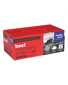 Healthy Paws Complete Dinner Beef Dog Food, 12x100g