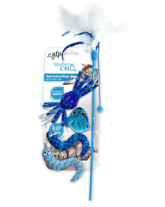 All For Paws Modern Cat Multi Pack Cat Wand, Blue, 4pk