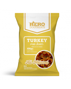 Hero Turkey Mini Bones Dog Treats, 100pc