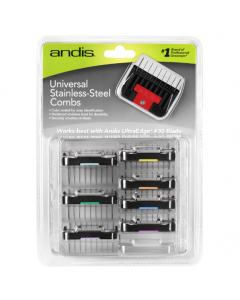 Andis Universal Stainless Steel Combs, 8-Piece Set