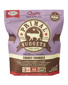 Primal Nuggets Turkey Formula Raw Cat Food [3lb]