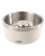 All For Paws Lifestyle Stainless Steel Slow Feeding Bowl, White Medium