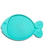 Loving Pets Bella Spill-Proof Cat Mat Fish Shaped Green