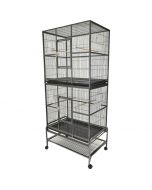 A&E Double Stack Flight Cage Black